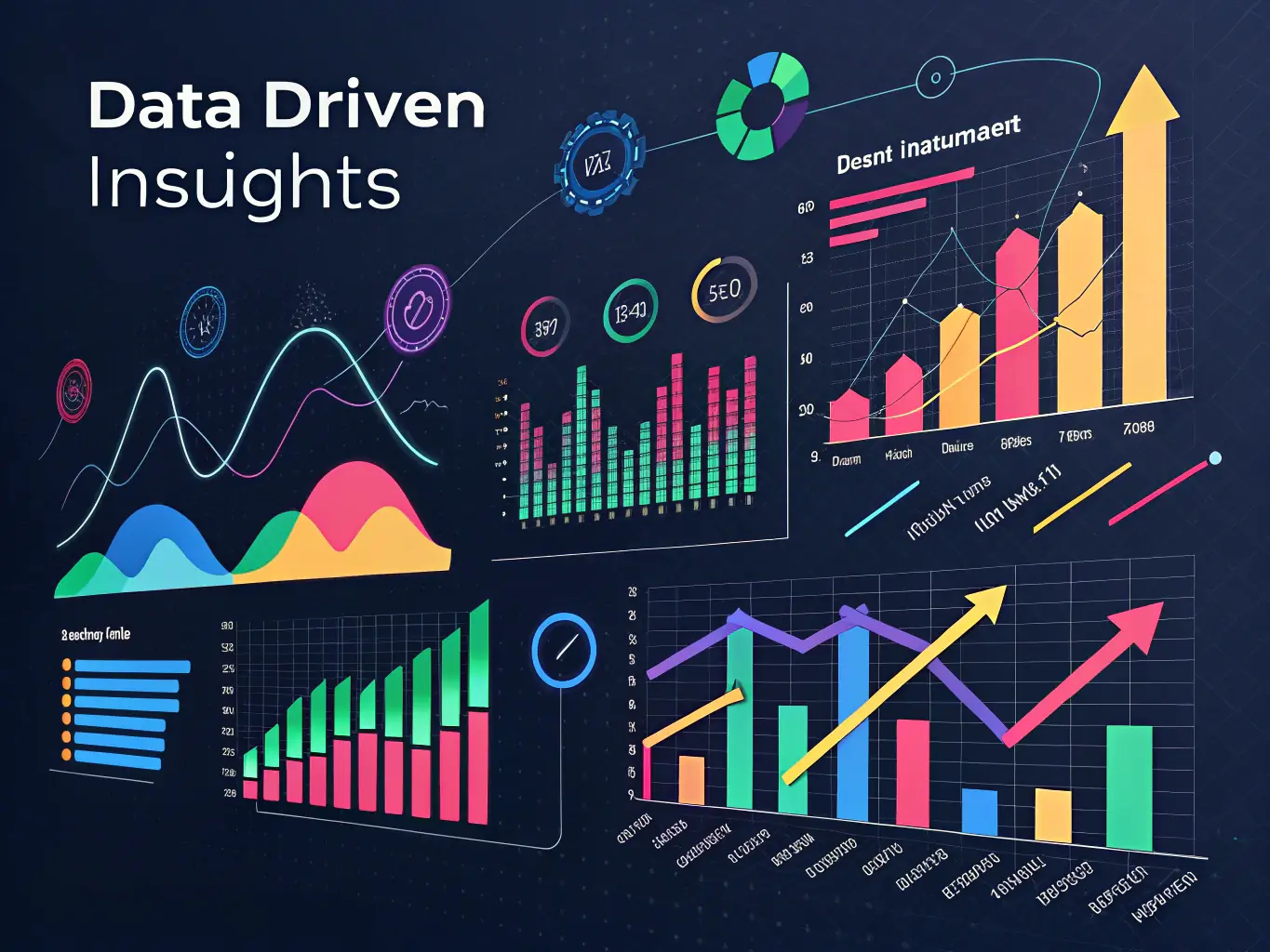 A visually appealing graphic representing data analytics, with charts and graphs illustrating key hiring metrics and trends within the Jazz HR platform.