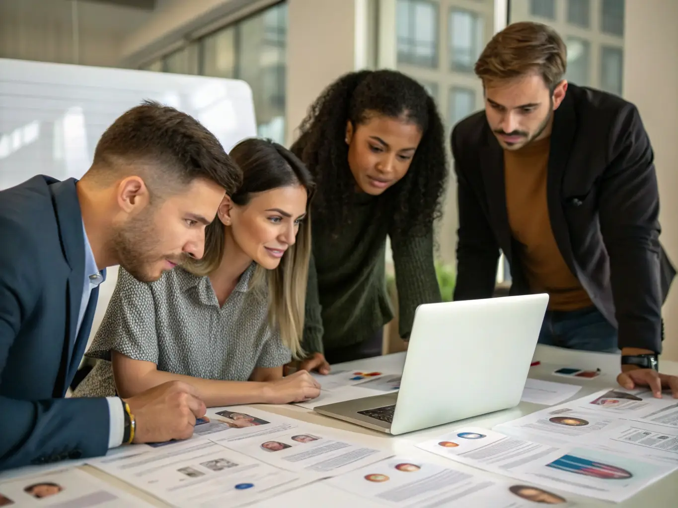 A visual representation of collaborative interview tools within Jazz HR, showing multiple team members reviewing candidate profiles and providing feedback in real-time.